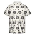 Cute Black Bear Pattern Print Men's Short Sleeve Shirt