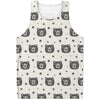 Cute Black Bear Pattern Print Men's Tank Top