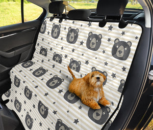 Cute Black Bear Pattern Print Pet Car Back Seat Cover