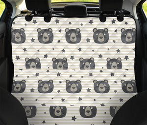 Cute Black Bear Pattern Print Pet Car Back Seat Cover