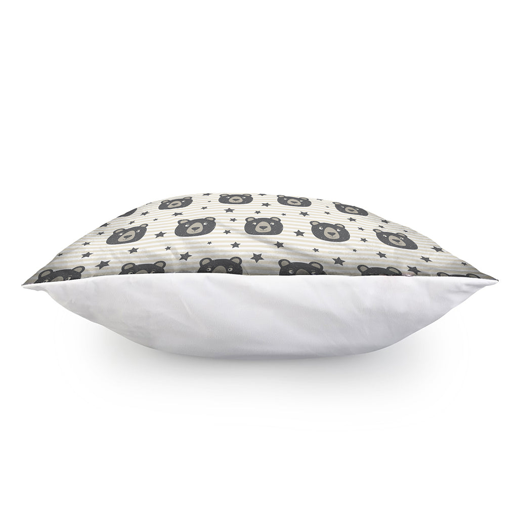 Cute Black Bear Pattern Print Pillow Cover