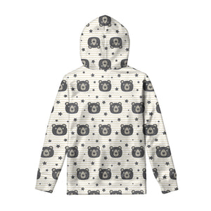 Cute Black Bear Pattern Print Pullover Hoodie