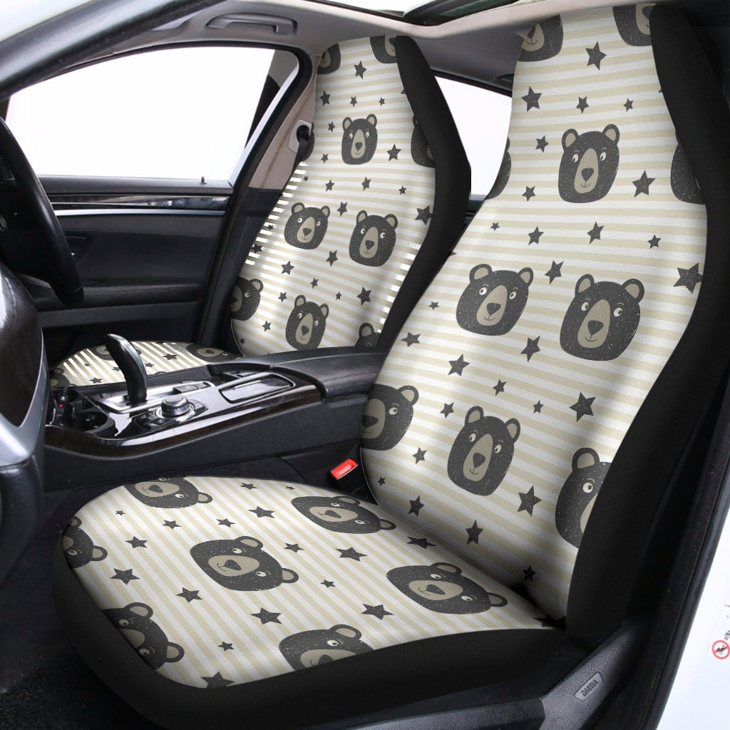 Cute Black Bear Pattern Print Universal Fit Car Seat Covers