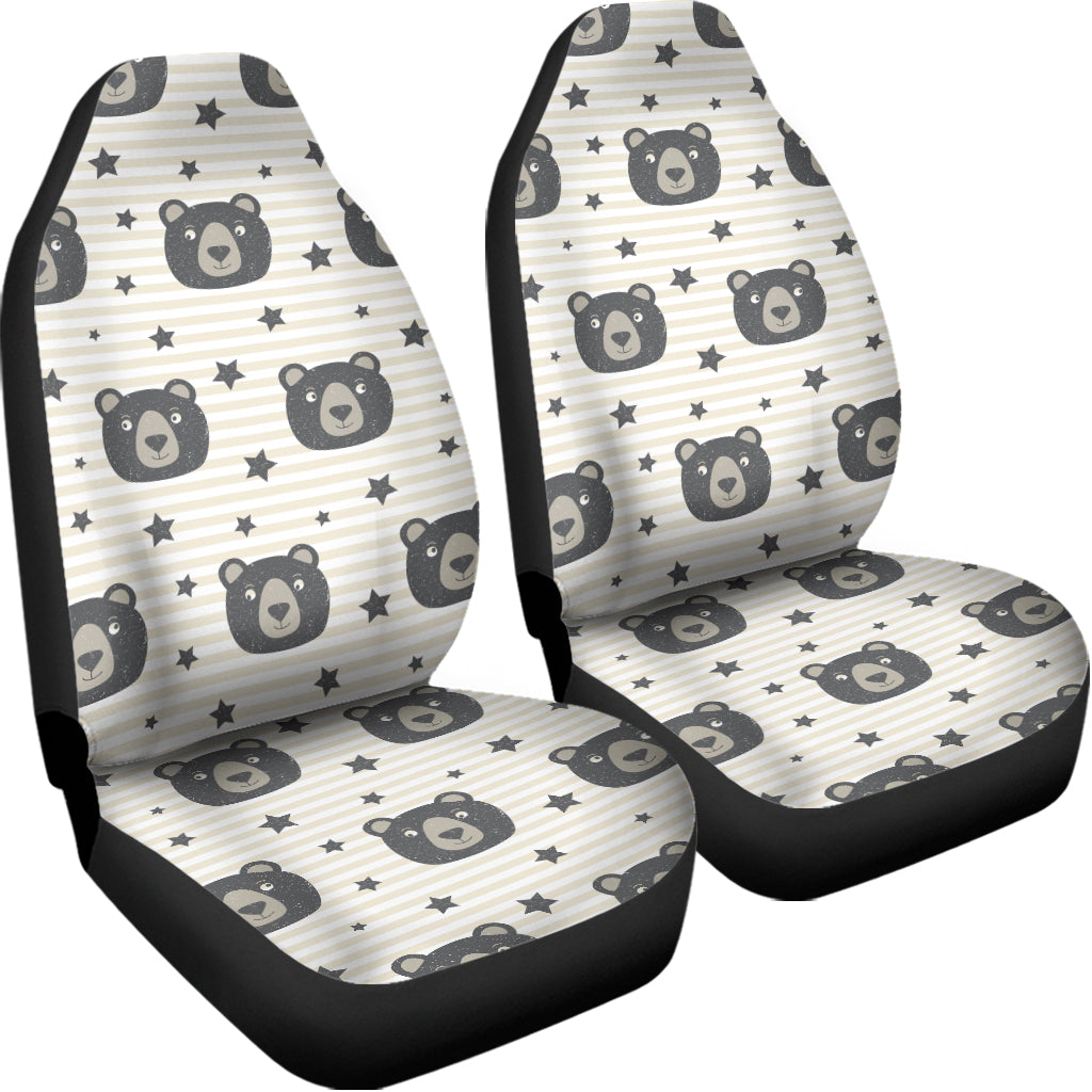 Cute Black Bear Pattern Print Universal Fit Car Seat Covers