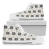 Cute Black Bear Pattern Print White High Top Shoes