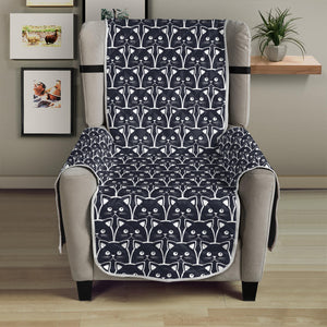 Cute Black Cat Pattern Print Armchair Protector