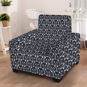 Cute Black Cat Pattern Print Armchair Slipcover