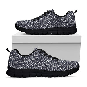 Cute Black Cat Pattern Print Black Sneakers