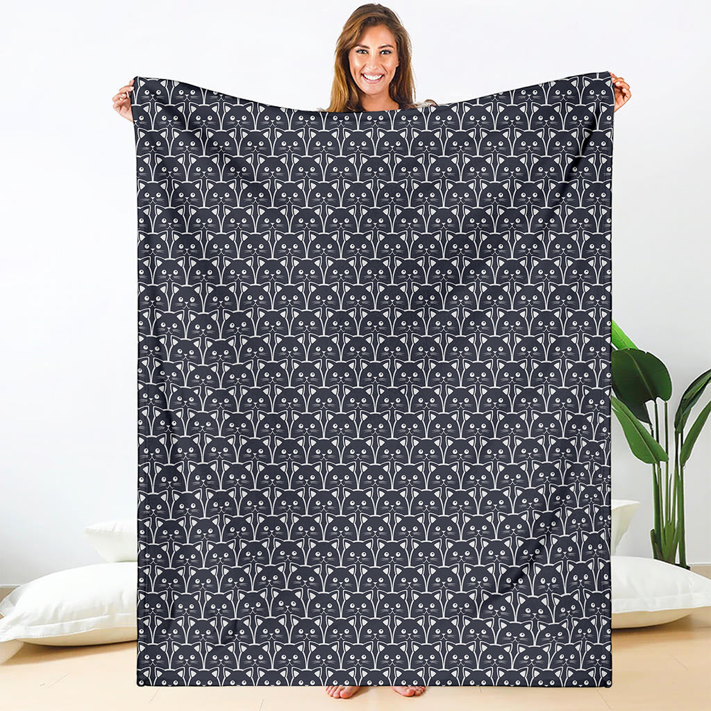 Cute Black Cat Pattern Print Blanket