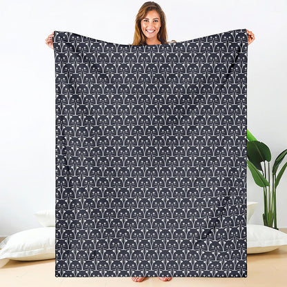 Cute Black Cat Pattern Print Blanket