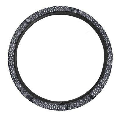 Cute Black Cat Pattern Print Car Steering Wheel Cover