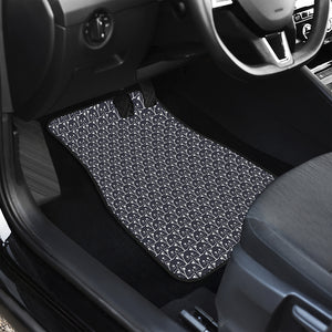 Cute Black Cat Pattern Print Front and Back Car Floor Mats