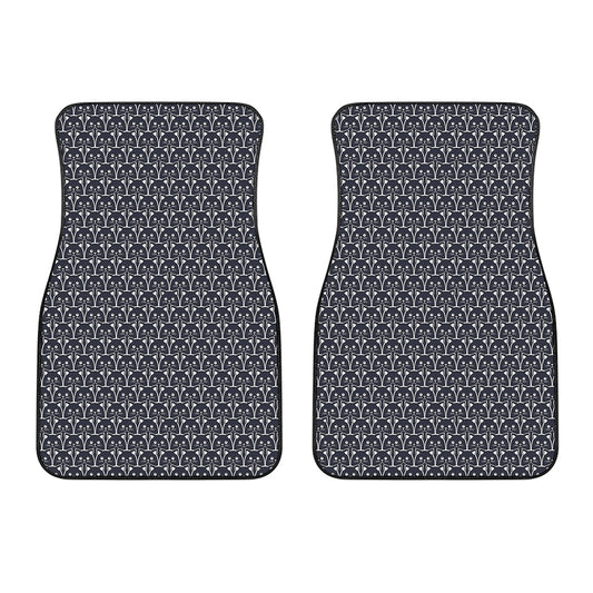 Cute Black Cat Pattern Print Front Car Floor Mats