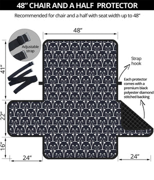 Cute Black Cat Pattern Print Half Sofa Protector