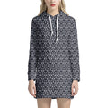 Cute Black Cat Pattern Print Pullover Hoodie Dress
