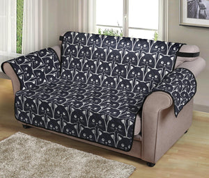 Cute Black Cat Pattern Print Loveseat Protector