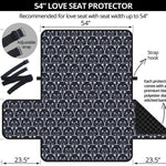 Cute Black Cat Pattern Print Loveseat Protector