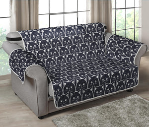 Cute Black Cat Pattern Print Loveseat Protector