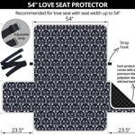 Cute Black Cat Pattern Print Loveseat Protector