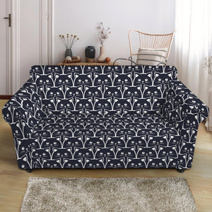 Cute Black Cat Pattern Print Loveseat Slipcover