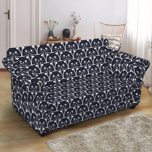 Cute Black Cat Pattern Print Loveseat Slipcover