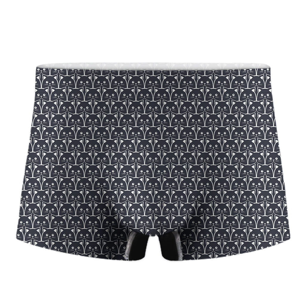 Cute Black Cat Pattern Print Men's Boxer Briefs