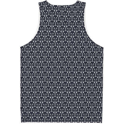 Cute Black Cat Pattern Print Men's Tank Top
