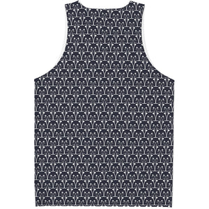 Cute Black Cat Pattern Print Men's Tank Top