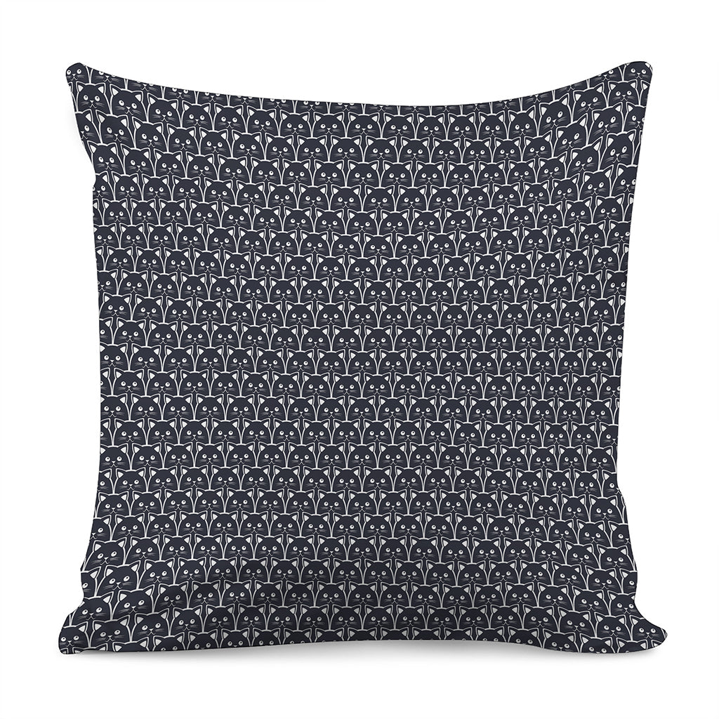 Cute Black Cat Pattern Print Pillow Cover