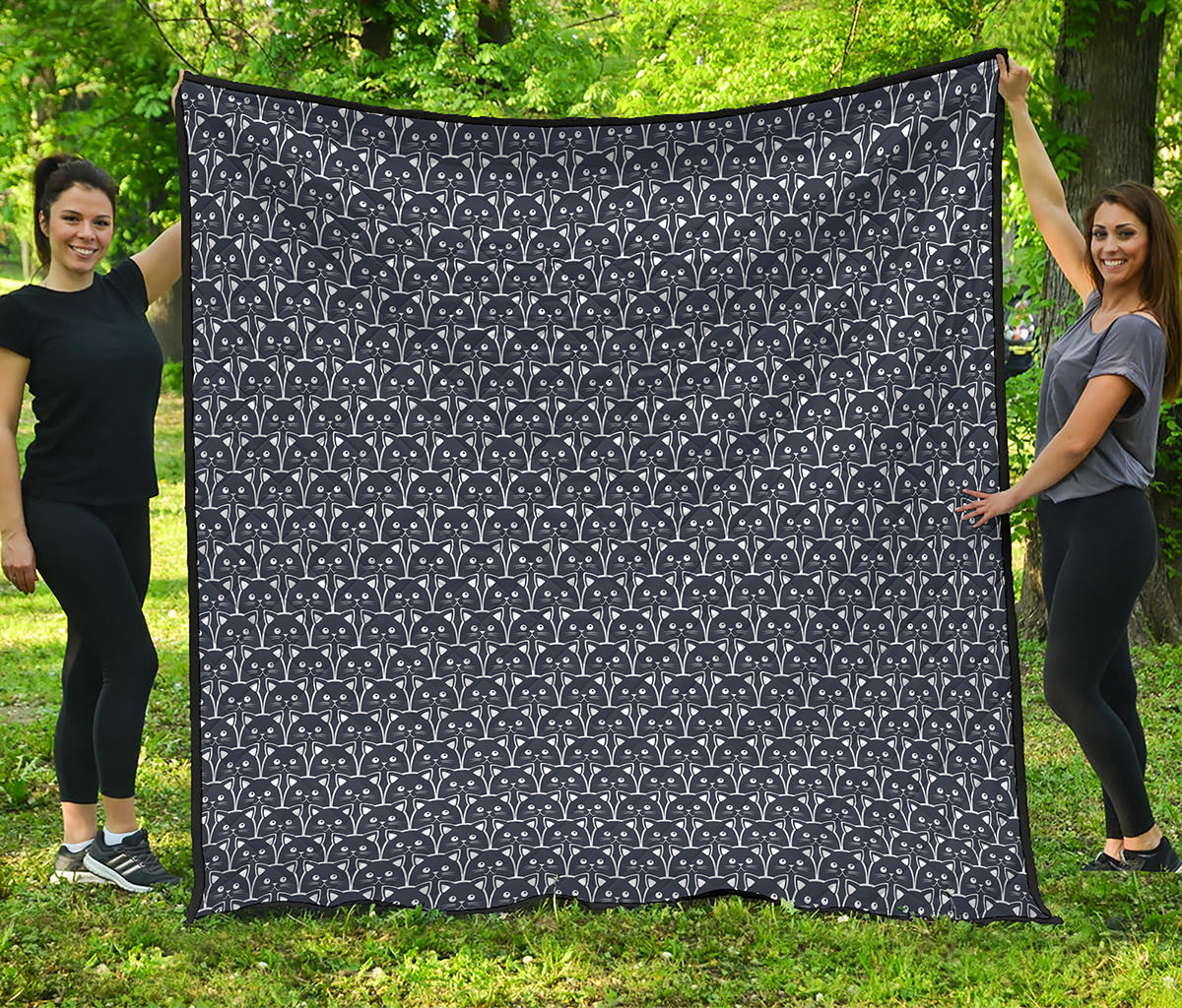 Cute Black Cat Pattern Print Quilt