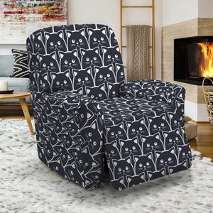 Cute Black Cat Pattern Print Recliner Slipcover