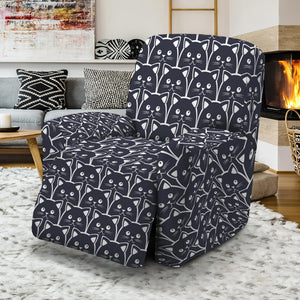 Cute Black Cat Pattern Print Recliner Slipcover