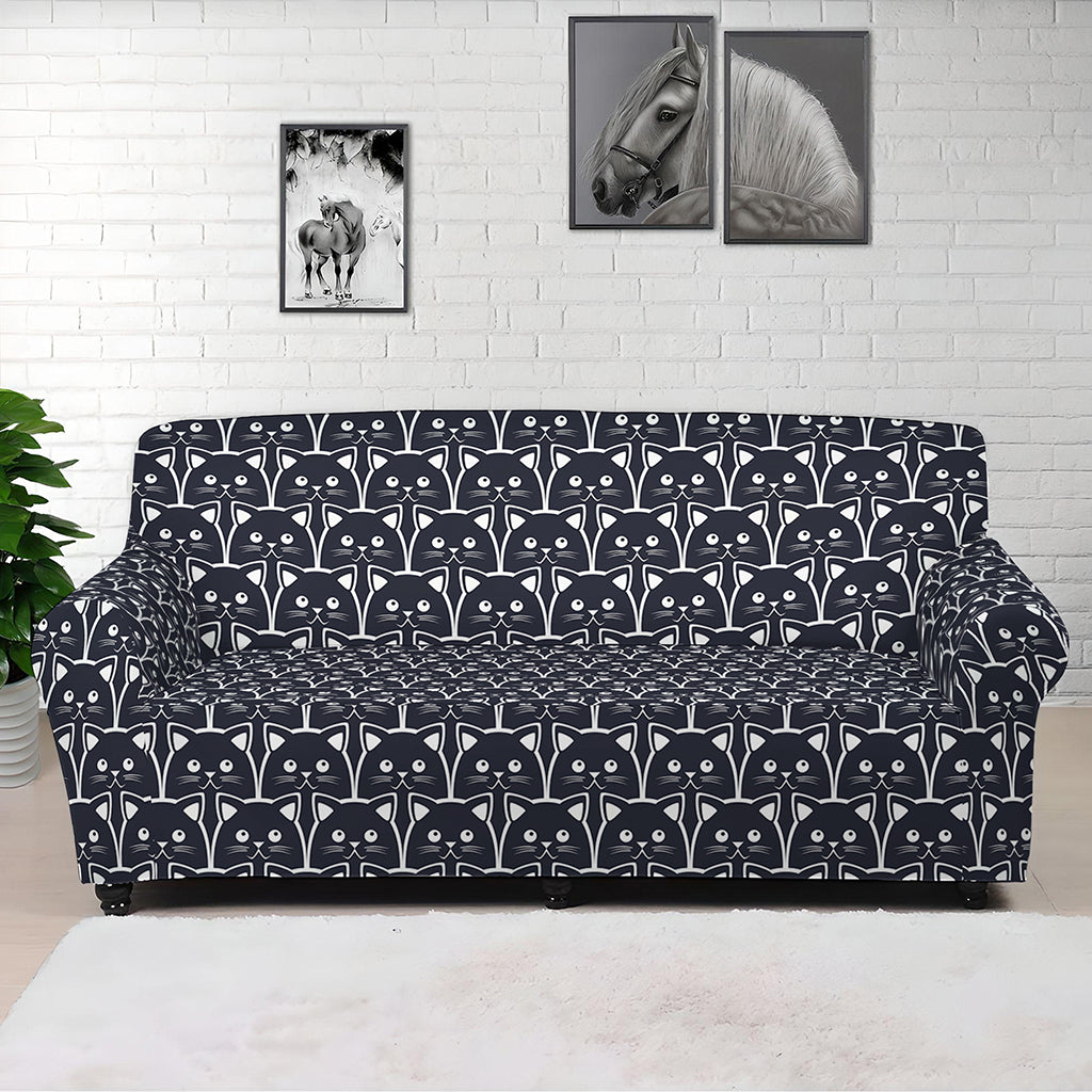 Cute Black Cat Pattern Print Sofa Cover