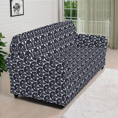 Cute Black Cat Pattern Print Sofa Cover