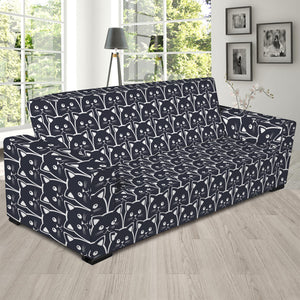 Cute Black Cat Pattern Print Sofa Slipcover