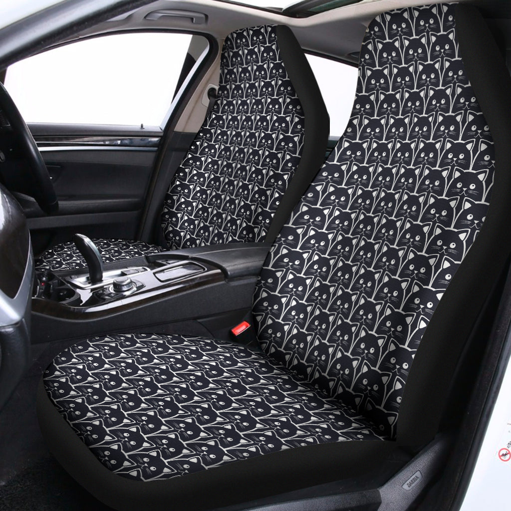 Cute Black Cat Pattern Print Universal Fit Car Seat Covers