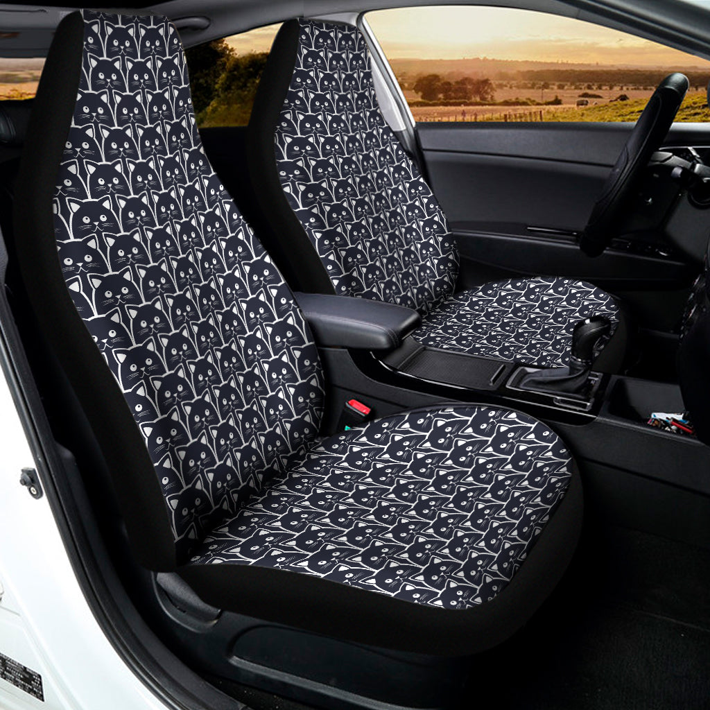 Cute Black Cat Pattern Print Universal Fit Car Seat Covers
