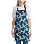 Cute Blue T-Rex Dinosaur Pattern Print Apron