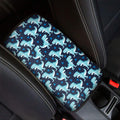 Cute Blue T-Rex Dinosaur Pattern Print Car Center Console Cover