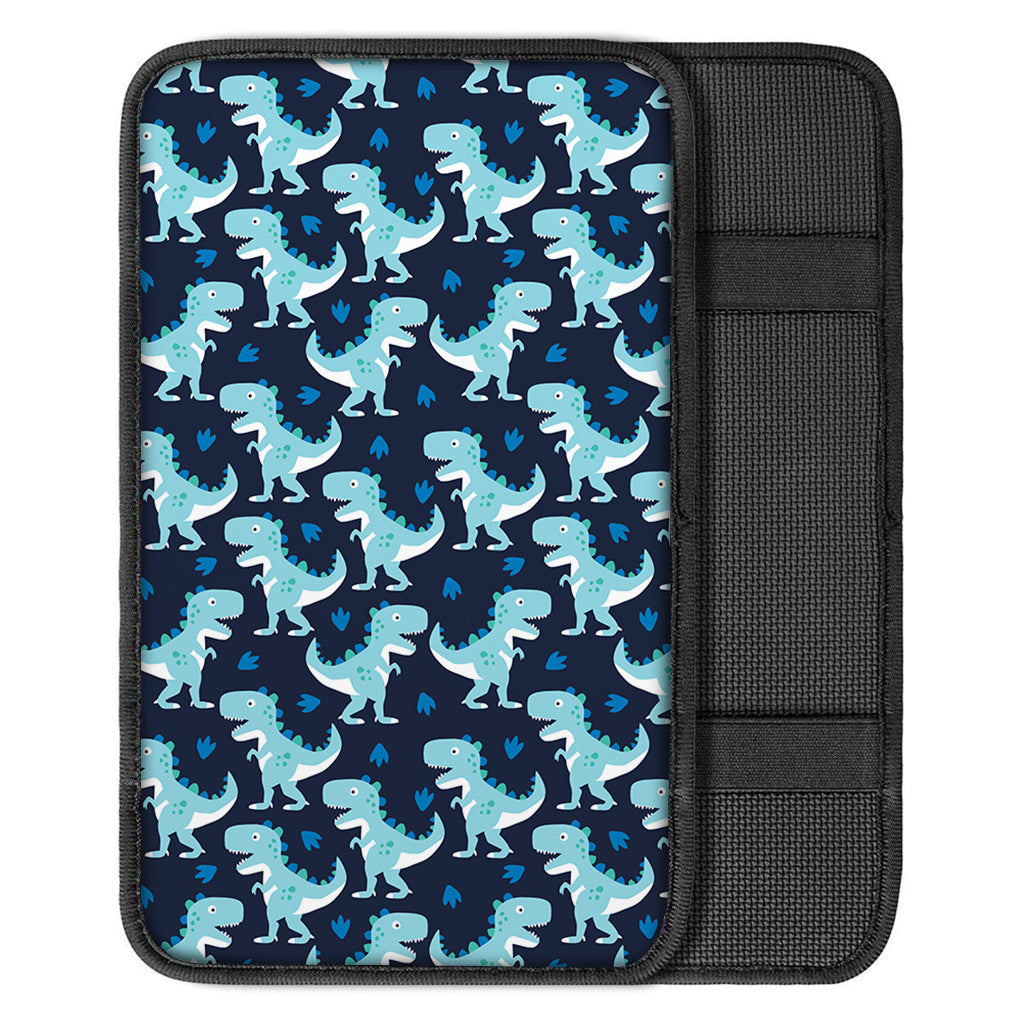 Cute Blue T-Rex Dinosaur Pattern Print Car Center Console Cover