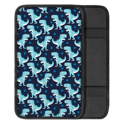 Cute Blue T-Rex Dinosaur Pattern Print Car Center Console Cover