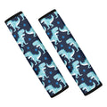 Cute Blue T-Rex Dinosaur Pattern Print Car Seat Belt Covers