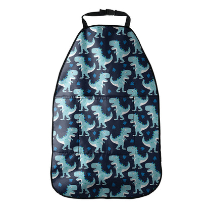 Cute Blue T-Rex Dinosaur Pattern Print Car Seat Organizers