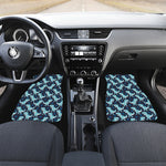 Cute Blue T-Rex Dinosaur Pattern Print Front Car Floor Mats