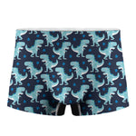 Cute Blue T-Rex Dinosaur Pattern Print Men's Boxer Briefs