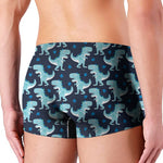 Cute Blue T-Rex Dinosaur Pattern Print Men's Boxer Briefs