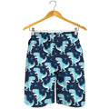 Cute Blue T-Rex Dinosaur Pattern Print Men's Shorts