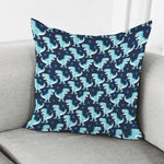 Cute Blue T-Rex Dinosaur Pattern Print Pillow Cover