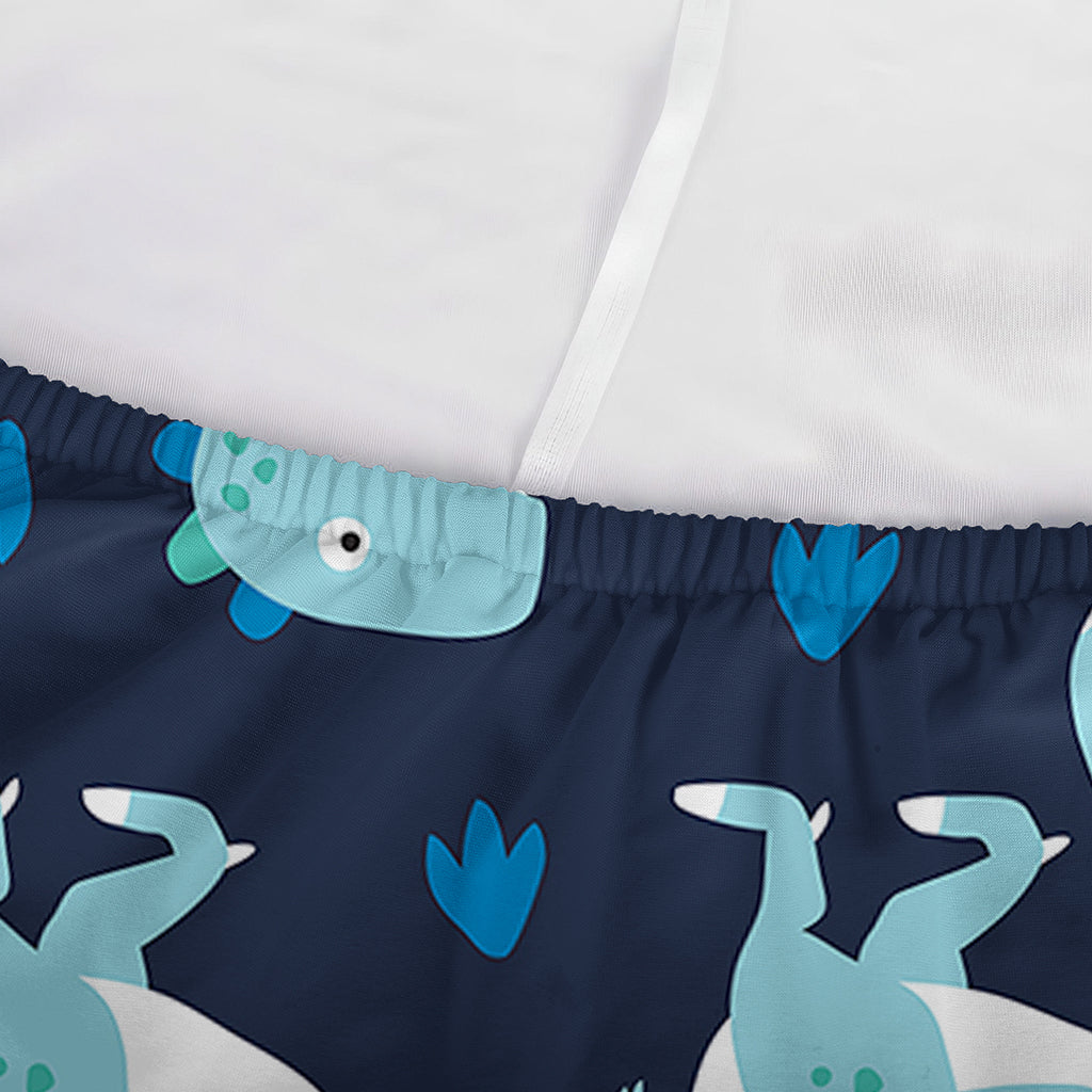 Cute Blue T-Rex Dinosaur Pattern Print Sofa Cover