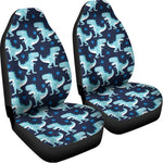 Cute Blue T-Rex Dinosaur Pattern Print Universal Fit Car Seat Covers
